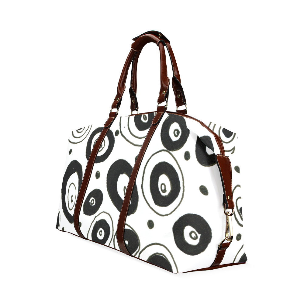 New art in Shop : Luxury designers travel bag. Black and white Classic Travel Bag (Model 1643) Remake