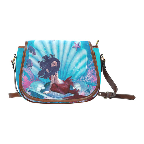 mermaid in a shell Saddle Bag/Large (Model 1649)