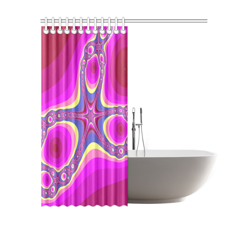 Fractal in pink Shower Curtain 60"x72"