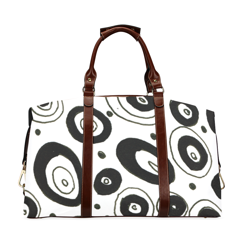 New art in Shop : Luxury designers travel bag. Black and white Classic Travel Bag (Model 1643) Remake