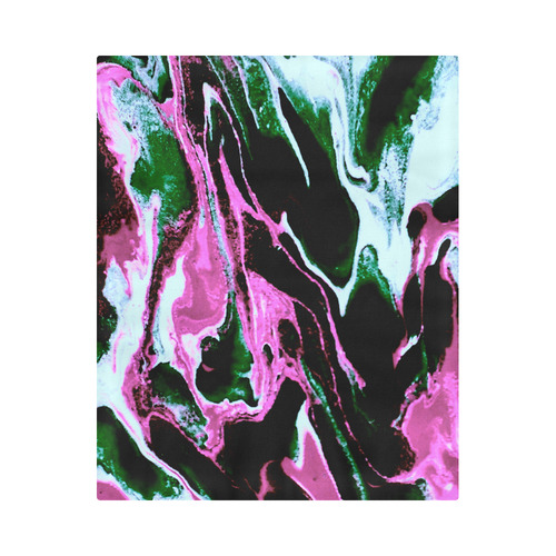 Pink  Green Brown Marbling Duvet Cover 86"x70" ( All-over-print)