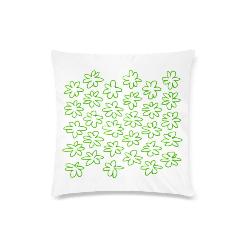 Fresh art designers pillow : green and white Edition 2016. Spring collection Custom Zippered Pillow Case 16"x16"(Twin Sides)