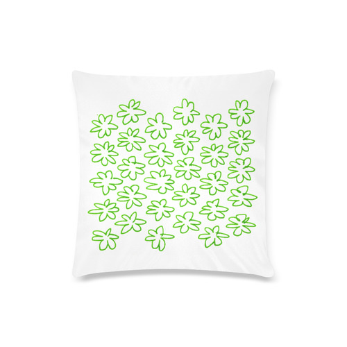 Fresh art designers pillow : green and white Edition 2016. Spring collection Custom Zippered Pillow Case 16"x16"(Twin Sides)