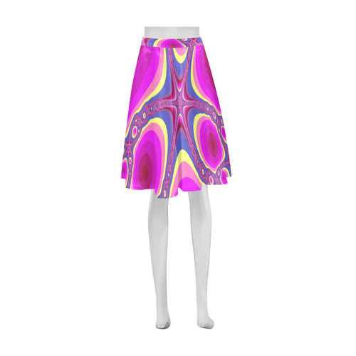 Fractal in pink Athena Women's Short Skirt (Model D15)
