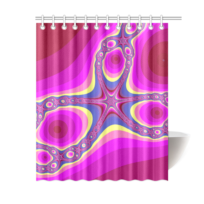 Fractal in pink Shower Curtain 60"x72"