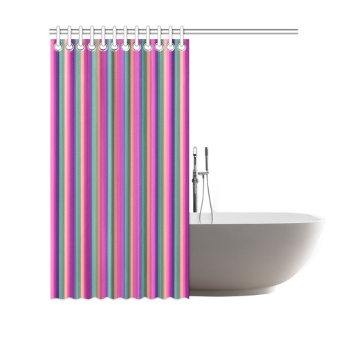 Bright Pink Stripes Shower Curtain 69"x70"