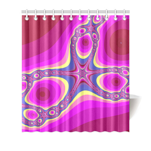 Fractal in pink Shower Curtain 66"x72"