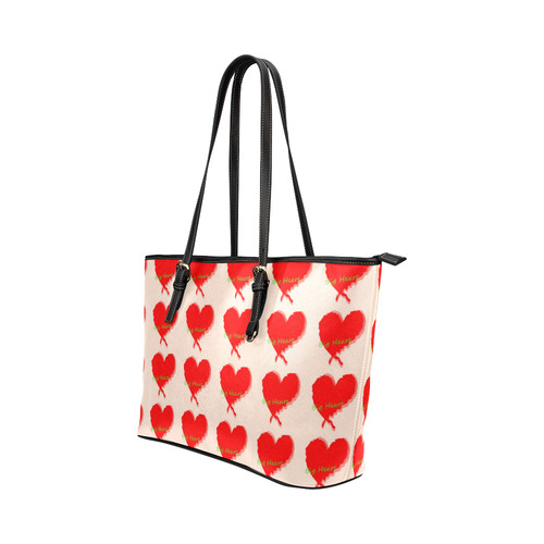 Big Heart Leather Tote Bag/Small (Model 1651)