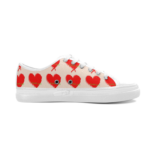 Big Heart Women's Canvas Zipper Shoes/Large Size (Model 001)