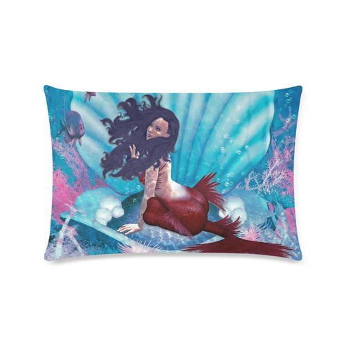 mermaid in a shell Custom Zippered Pillow Case 16"x24"(Twin Sides)