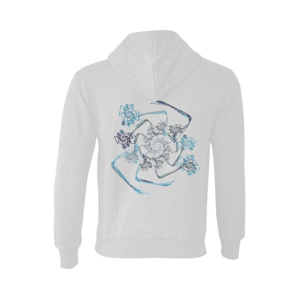 blue and white fractal art Oceanus Hoodie Sweatshirt (NEW) (Model H03)