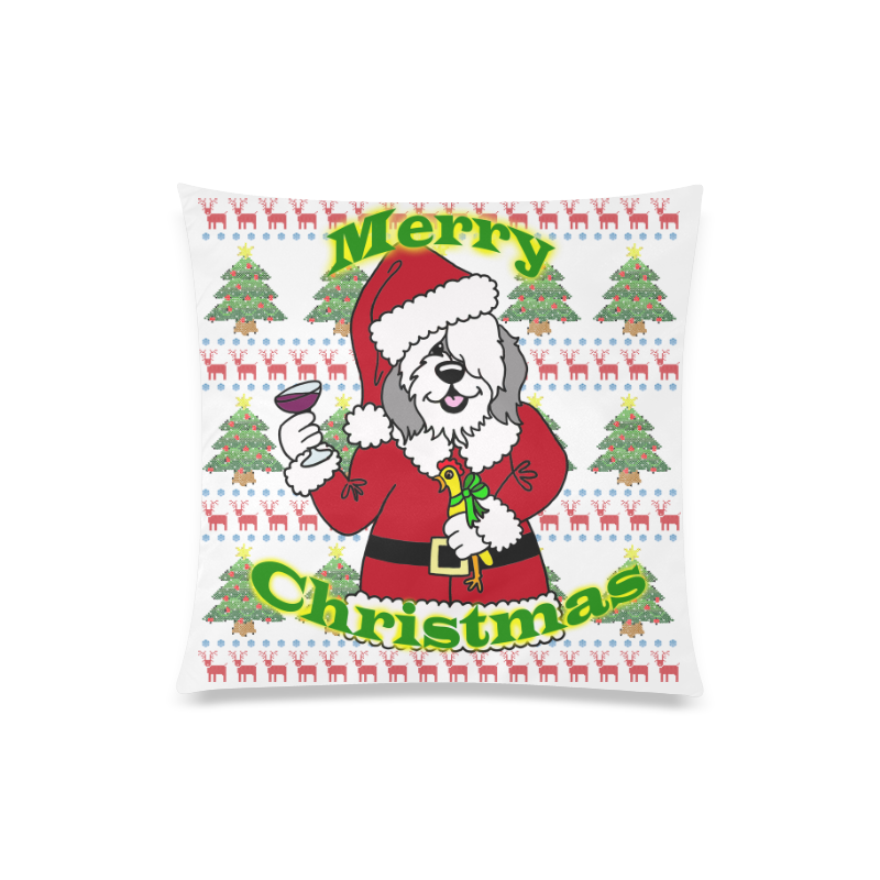Merry Christmas sweater style Custom Zippered Pillow Case 20"x20"(One Side)
