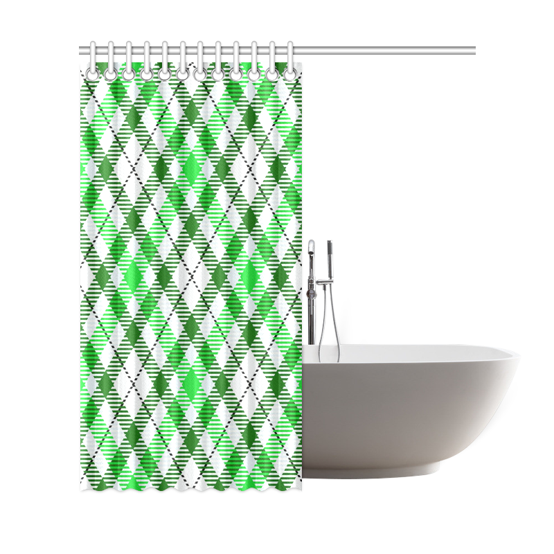 cozy and pleasant Plaid 1D Shower Curtain 69"x72"