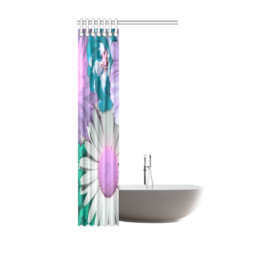 lovely flowers turquoise Shower Curtain 36"x72"