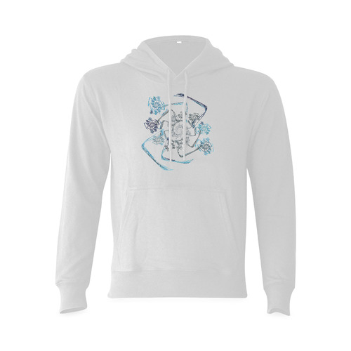 blue and white fractal art Oceanus Hoodie Sweatshirt (NEW) (Model H03)