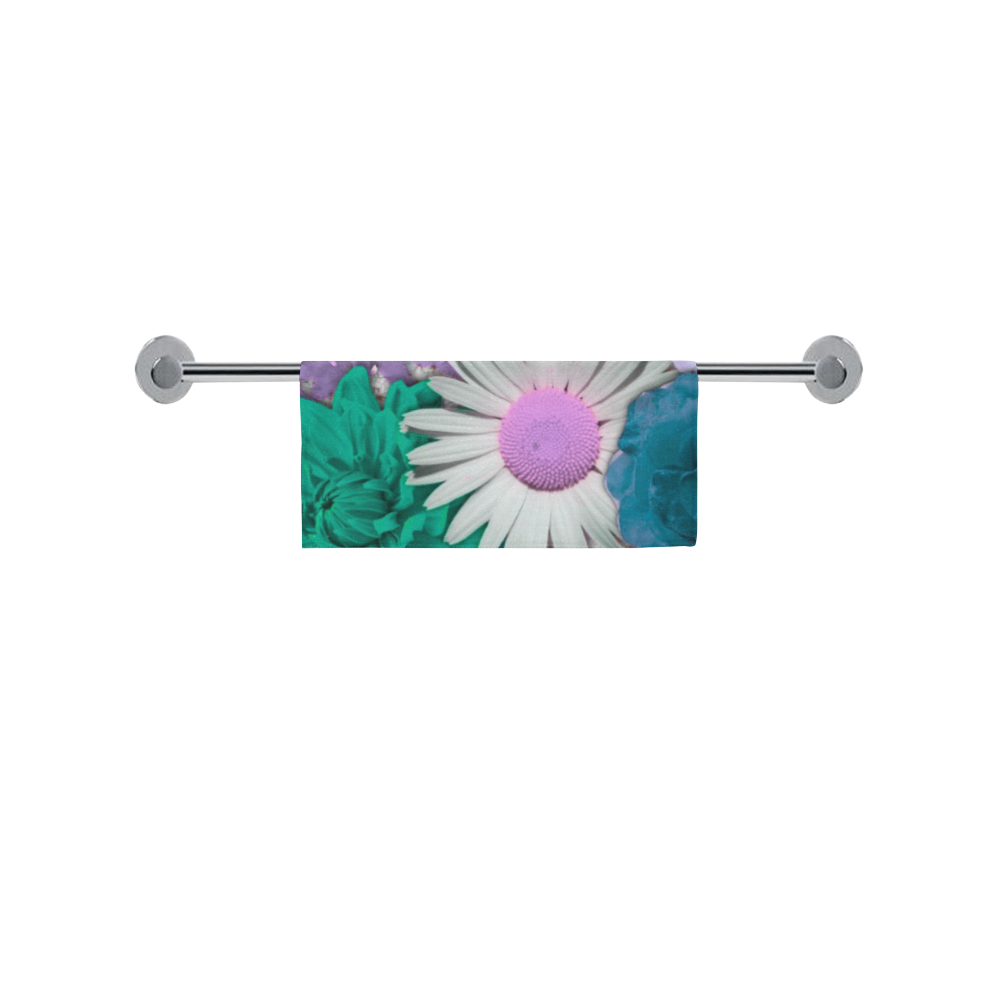 lovely flowers turquoise Square Towel 13“x13”