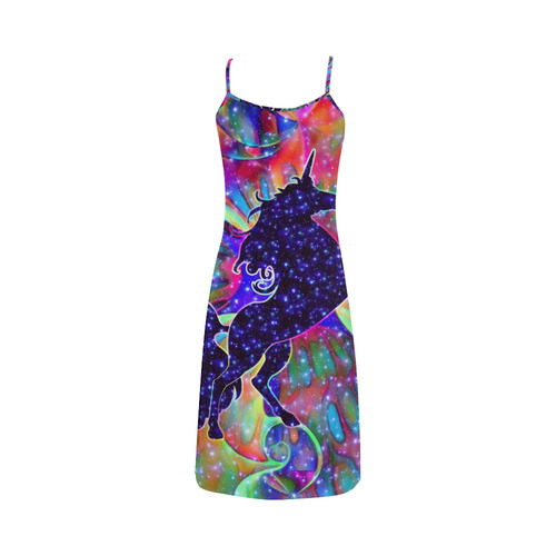 UNICORN OF THE UNIVERSE multicolored Alcestis Slip Dress (Model D05)