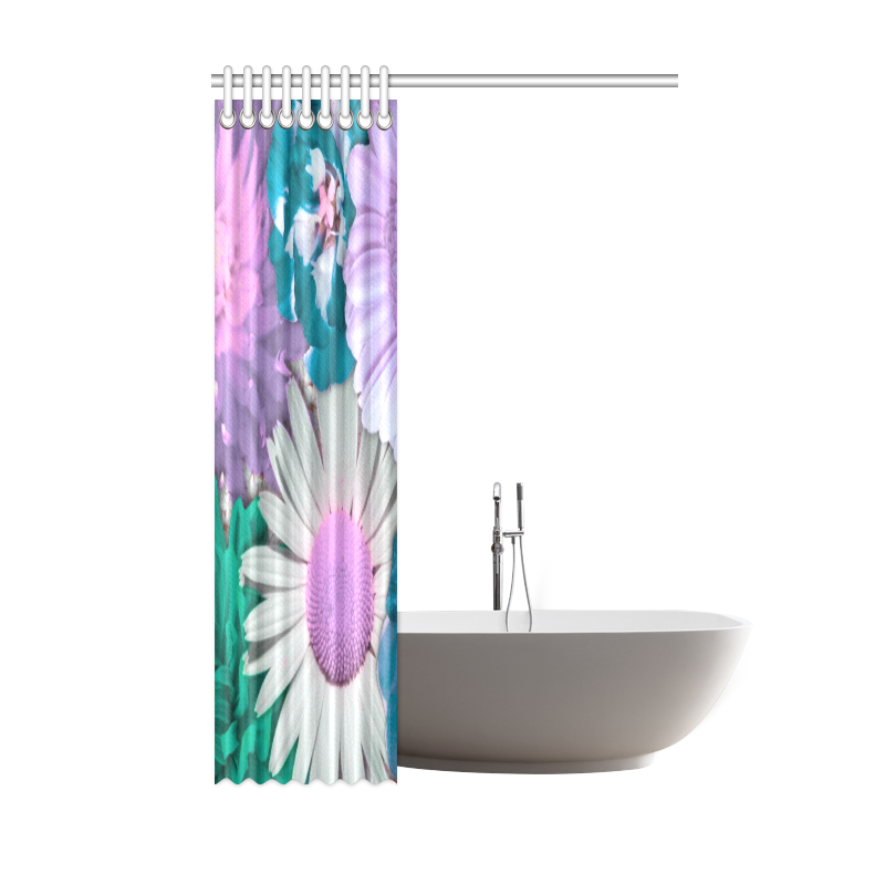 lovely flowers turquoise Shower Curtain 48"x72"