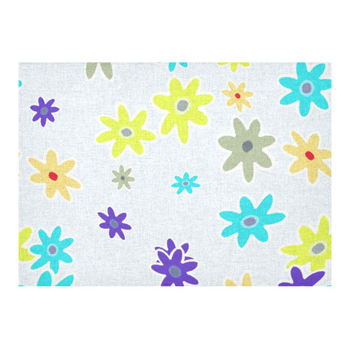 Floral Fabric 1B Cotton Linen Tablecloth 60"x 84"