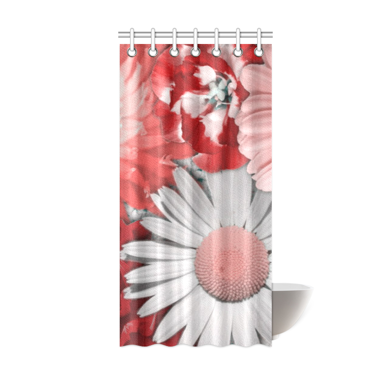 lovely flowers red Shower Curtain 36"x72"