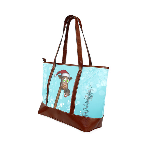 Funny christmas giraffe Tote Handbag (Model 1642)