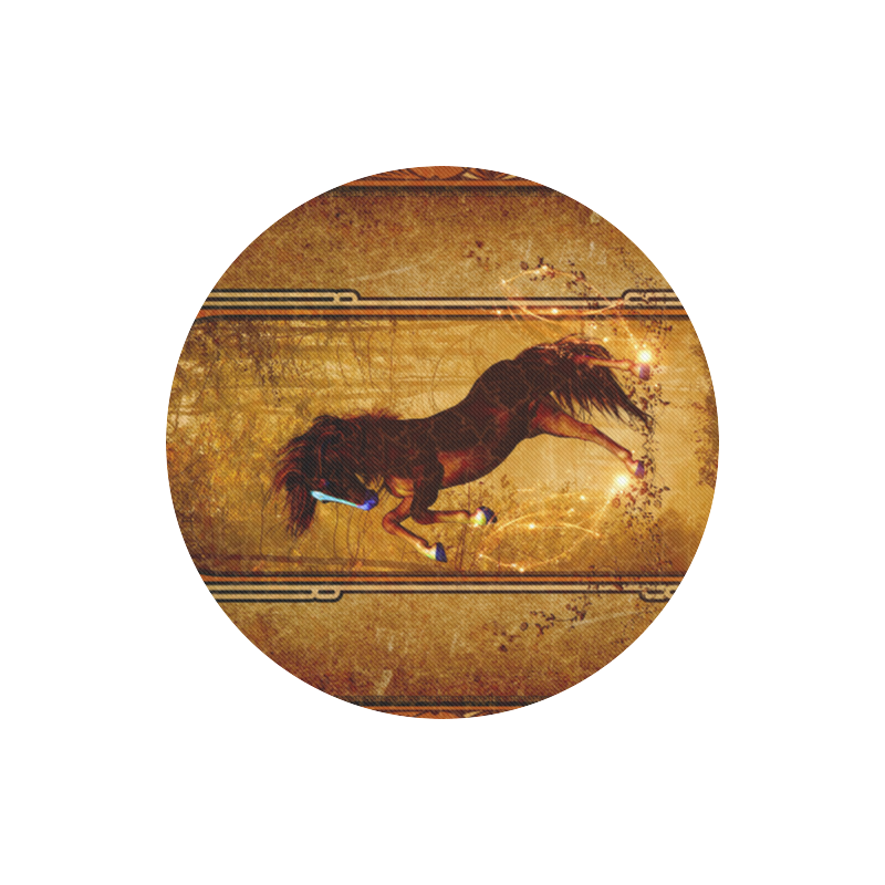 Awesome horse, vintage background Round Mousepad