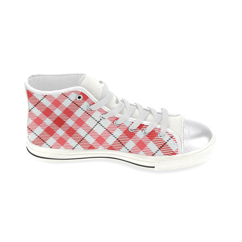 cozy and pleasant Plaid 1C Women's Classic High Top Canvas Shoes (Model 017)