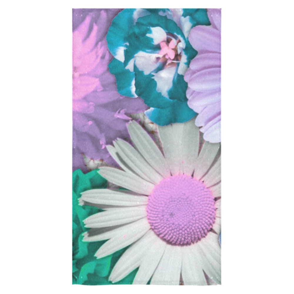 lovely flowers turquoise Bath Towel 30"x56"