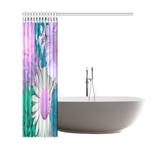 lovely flowers turquoise Shower Curtain 69"x72"