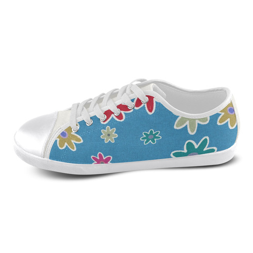 Floral Fabric 1A Canvas Shoes for Women/Large Size (Model 016)