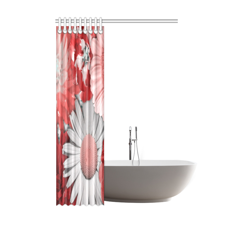lovely flowers red Shower Curtain 48"x72"