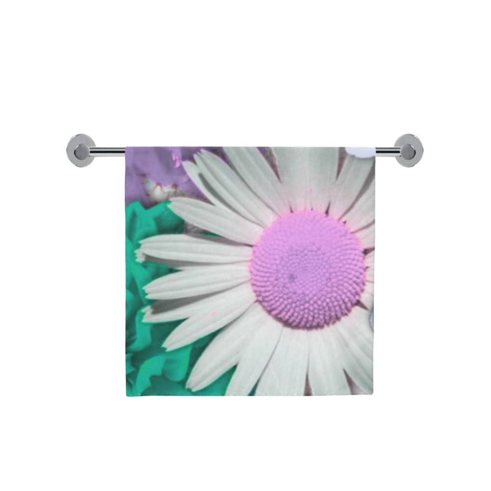 lovely flowers turquoise Bath Towel 30"x56"