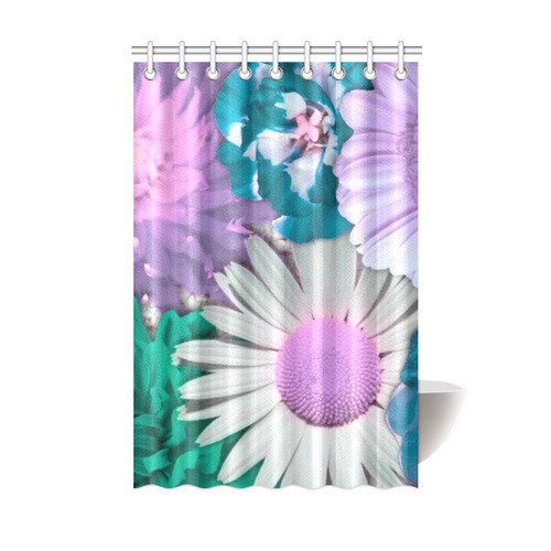 lovely flowers turquoise Shower Curtain 48"x72"
