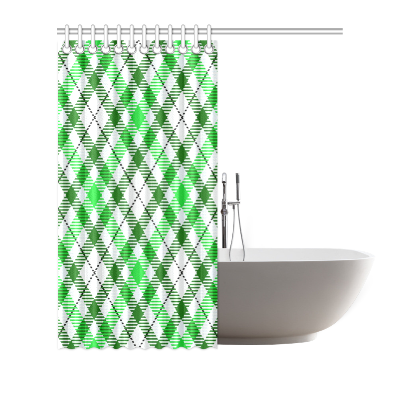 cozy and pleasant Plaid 1D Shower Curtain 66"x72"