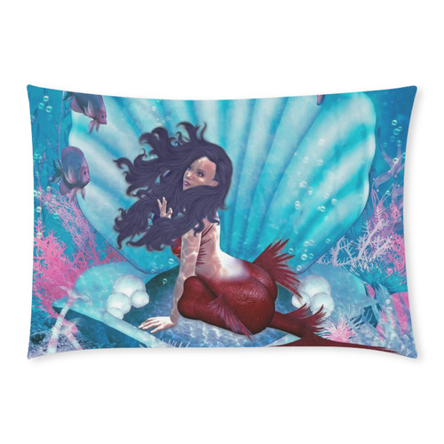 mermaid in a shell Custom Rectangle Pillow Case 20x30 (One Side)