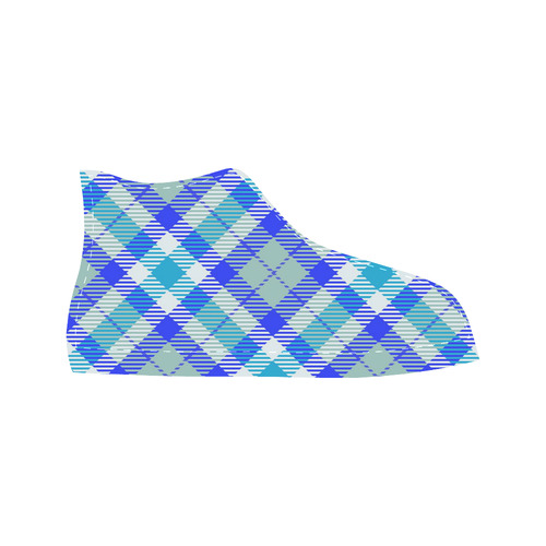 cozy and pleasant Plaid 1B Aquila High Top Microfiber Leather Women's Shoes/Large Size (Model 032)