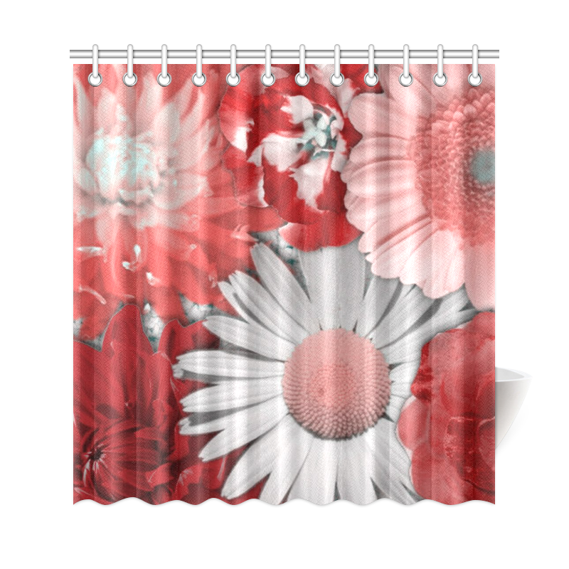 lovely flowers red Shower Curtain 69"x72"