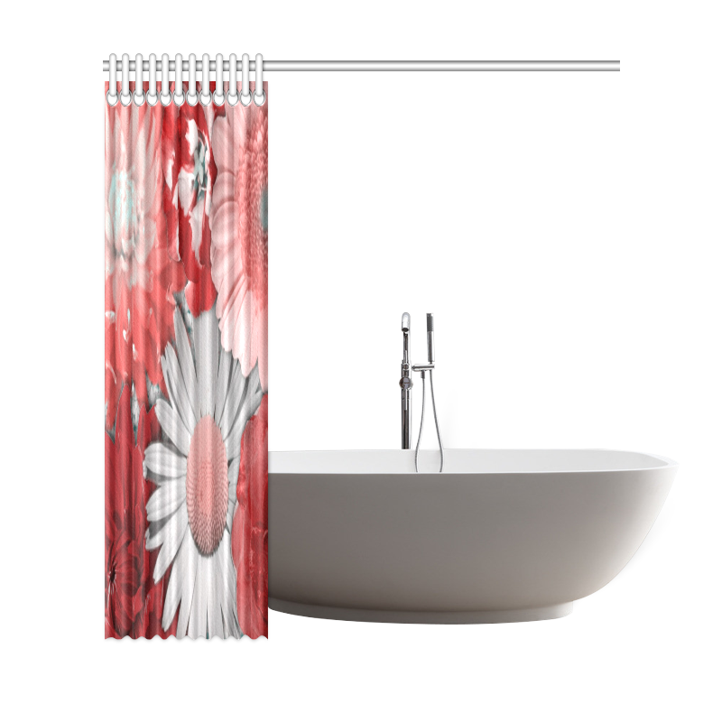 lovely flowers red Shower Curtain 69"x72"