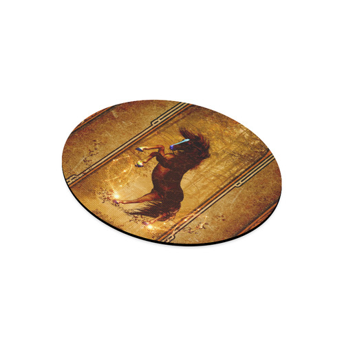 Awesome horse, vintage background Round Mousepad