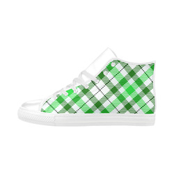 cozy and pleasant Plaid 1D Aquila High Top Microfiber Leather Women's Shoes/Large Size (Model 032)