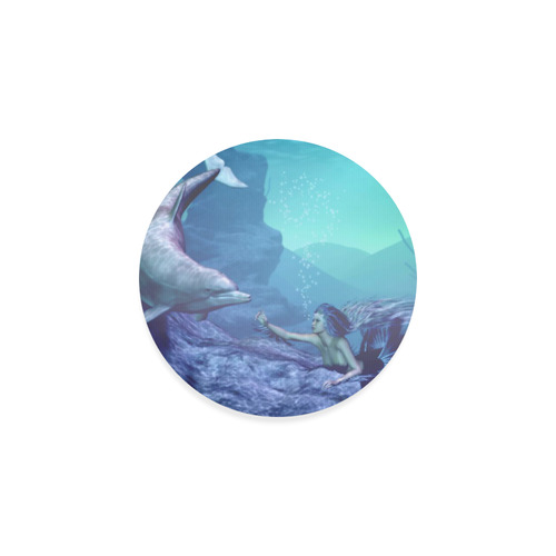 mermaid and dolphin Round Coaster