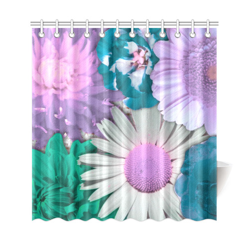 lovely flowers turquoise Shower Curtain 69"x72"