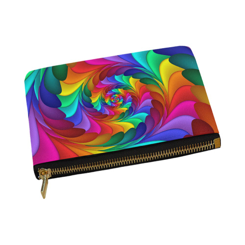 Psychedelic Rainbow Spiral Fractal Carry-All Pouch 12.5''x8.5''