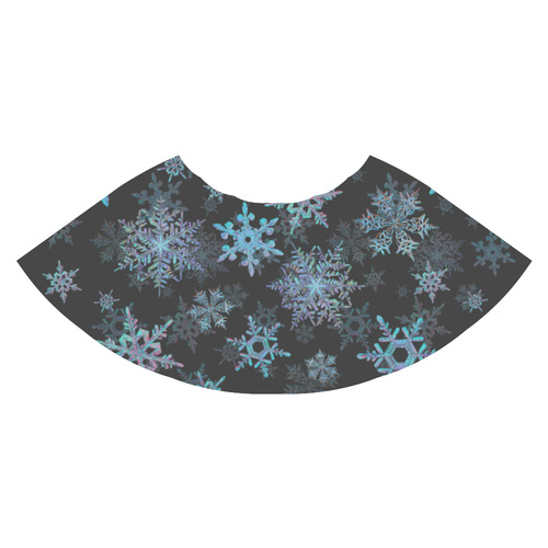 Snowflakes, Blue snow, stitched Athena Women's Short Skirt (Model D15)