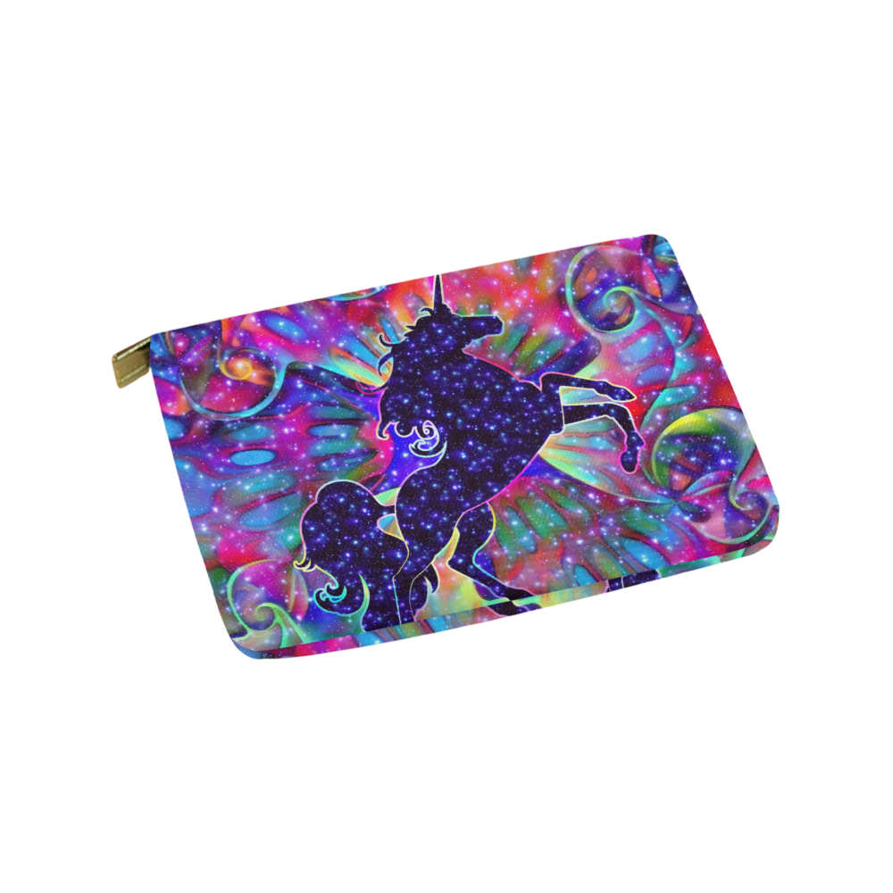 UNICORN OF THE UNIVERSE multicolored Carry-All Pouch 9.5''x6''
