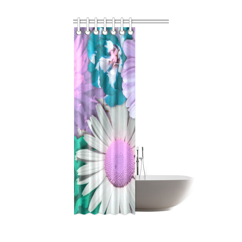 lovely flowers turquoise Shower Curtain 36"x72"