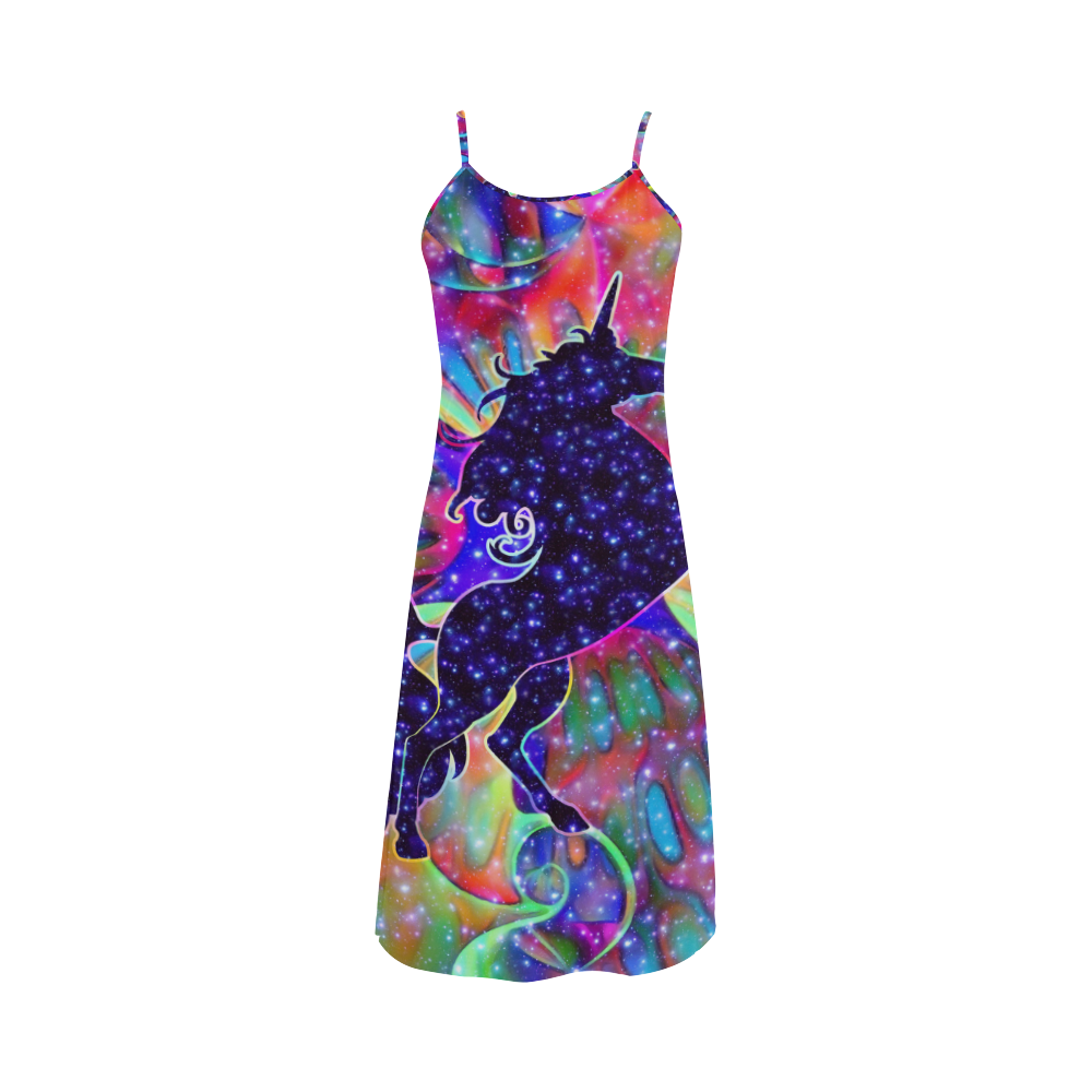UNICORN OF THE UNIVERSE multicolored Alcestis Slip Dress (Model D05)