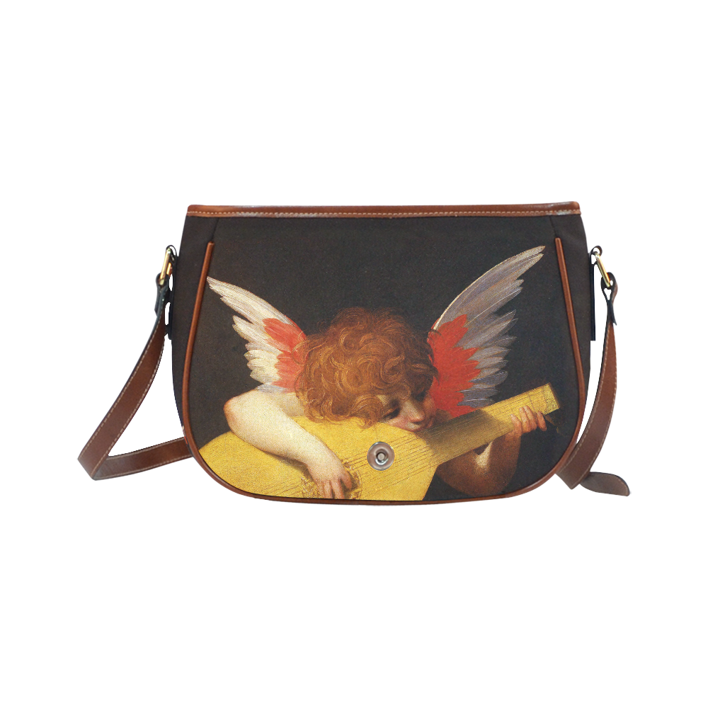 Angel Musician Rosso Fiorentino Christmas Angels Saddle Bag/Small (Model 1649) Full Customization