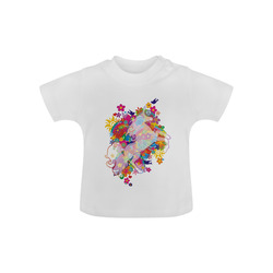FLOWER POWER rainbow UNICORN multicolored Baby Classic T-Shirt (Model T30)