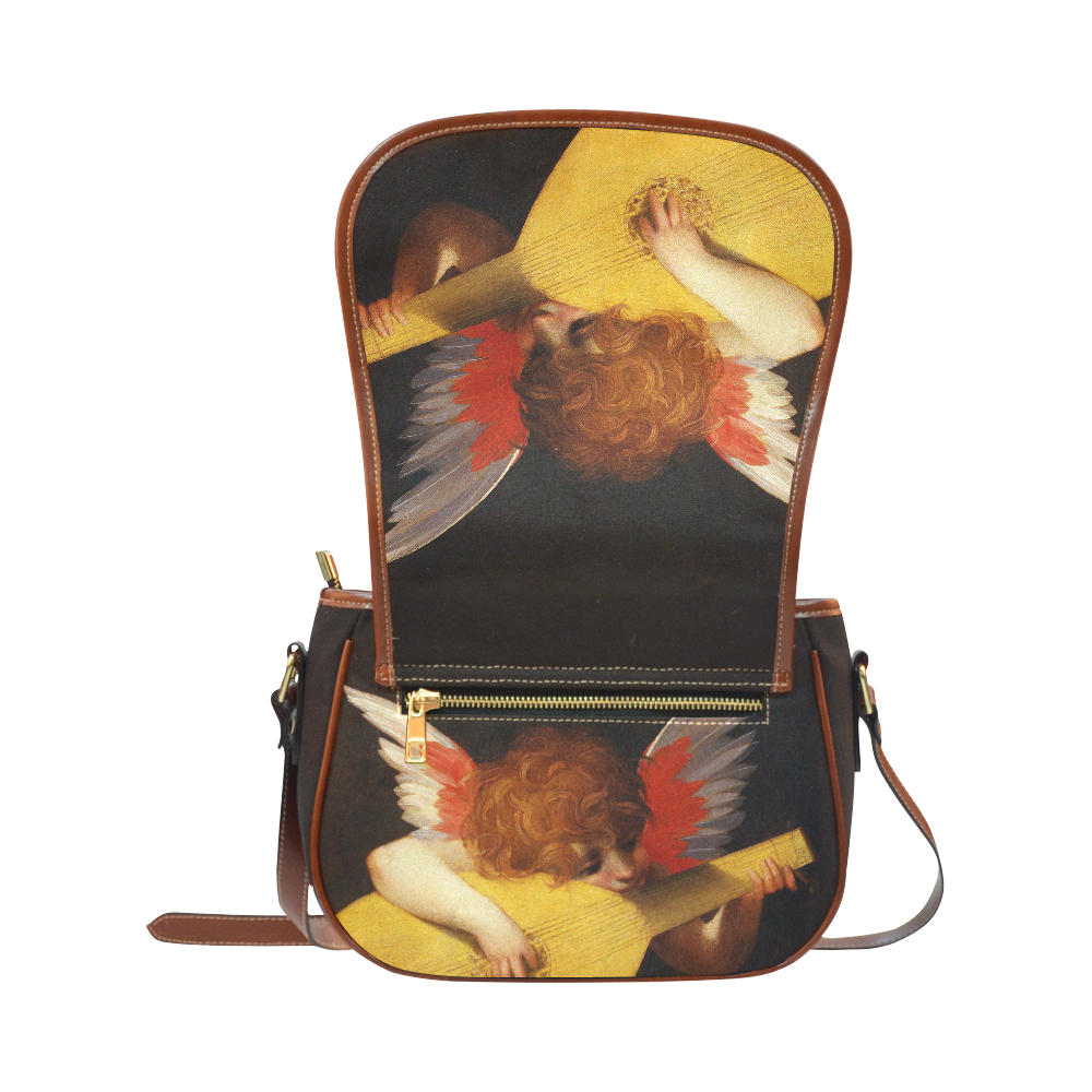 Angel Musician Rosso Fiorentino Christmas Angels Saddle Bag/Small (Model 1649) Full Customization